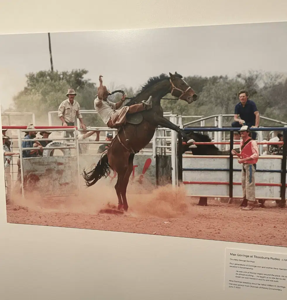 Max Gorringe At The Tibooburra Rodeo riding a horse
