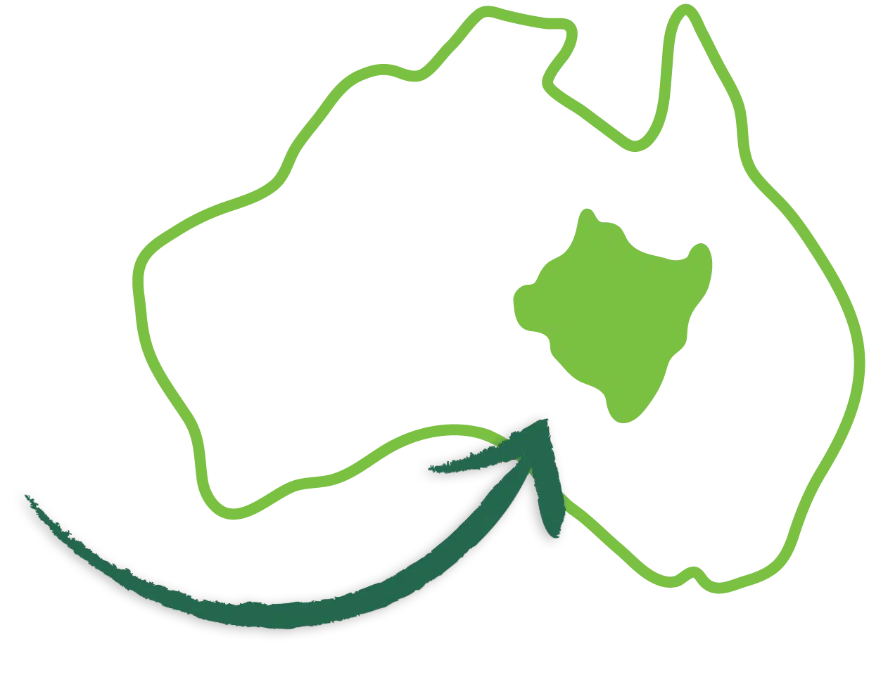 Pure Heartland Map Graphic Green