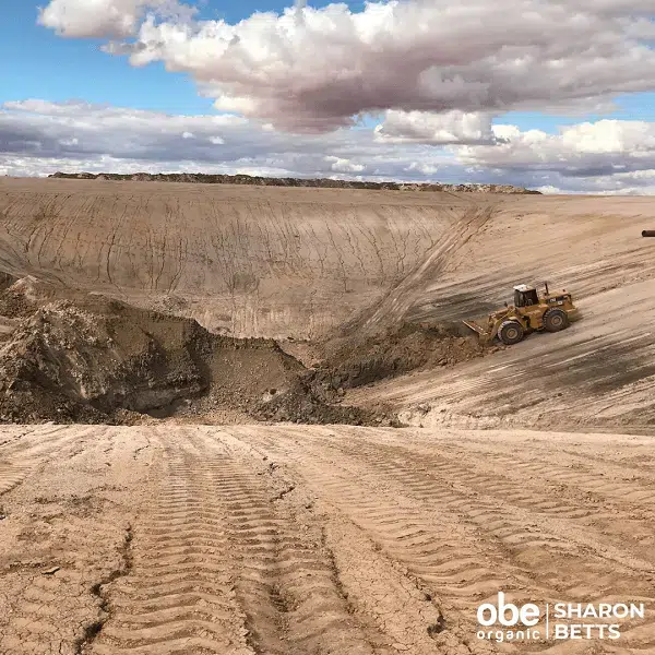 payloader in the dam